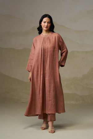 Naseebo Mocha Muse Pleated Linen Co-ord Set