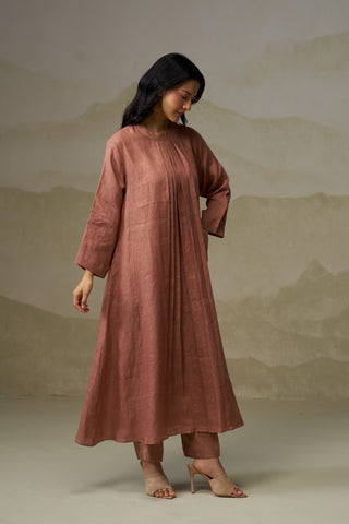 Naseebo Mocha Muse Pleated Linen Co-ord Set
