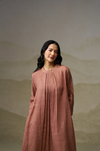 Moca Linen Pleated Kurta Set