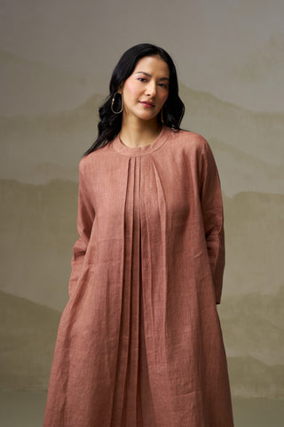 Naseebo Mocha Muse Pleated Linen Co-ord Set