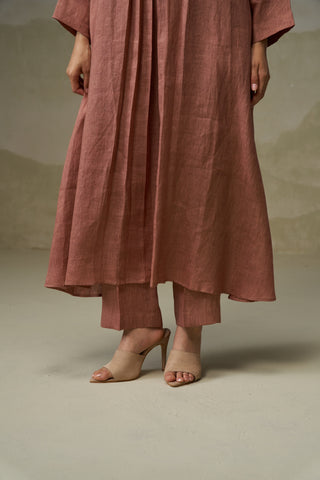 Moca Linen Pleated Kurta Set