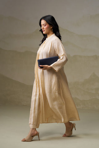 Naseebo Ivory Mist Pleated Linen Co-ord Set