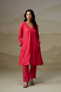 Naseebo Crimson Glow Linen Co-ord Set