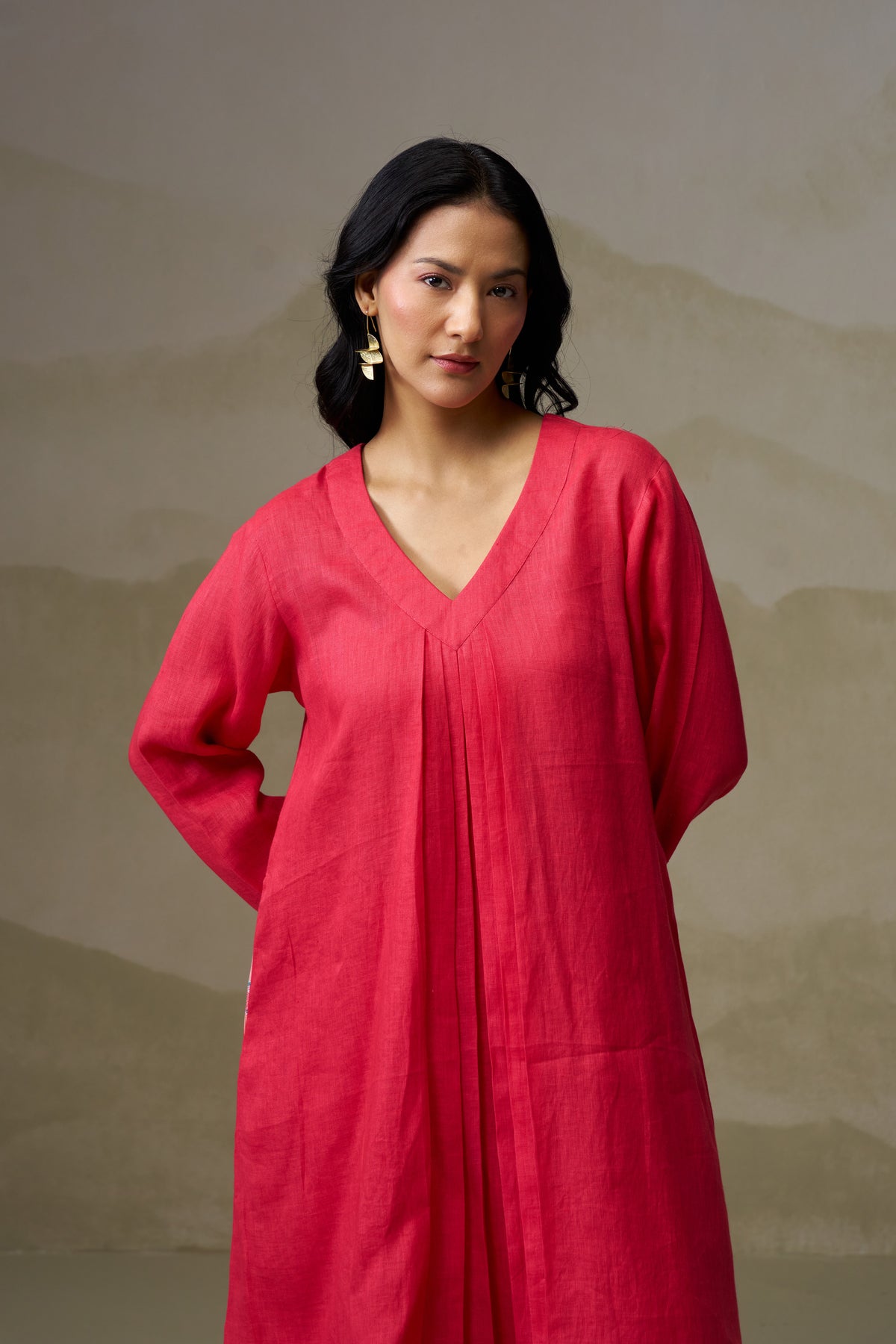 Naseebo Crimson Glow Linen Co-ord Set
