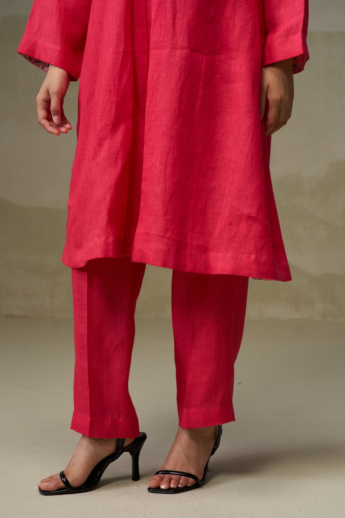 Naseebo Crimson Glow Linen Co-ord Set