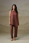 Naseebo Mocha Harmony Asymmetric Linen Co-ord Set