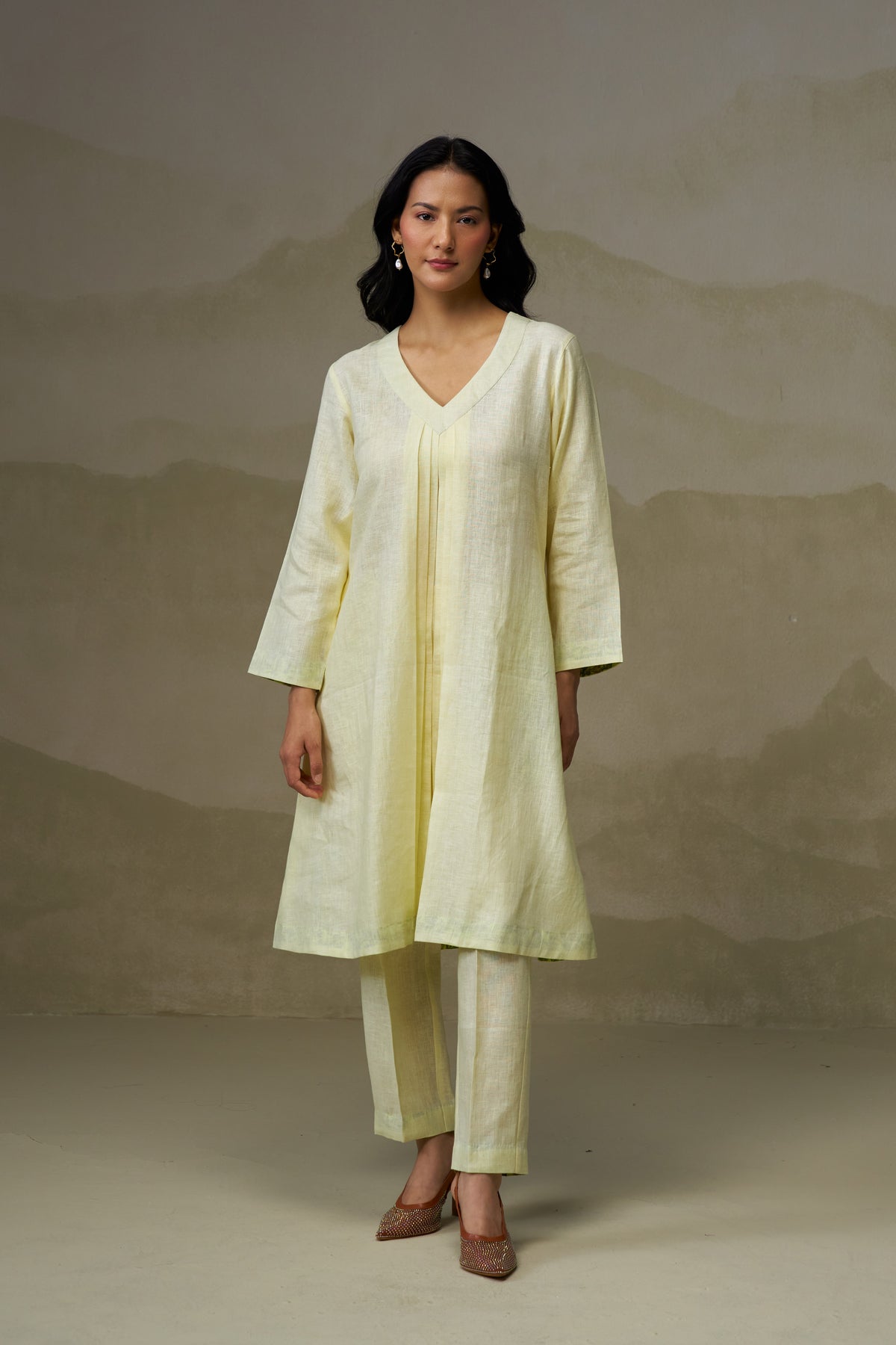 Naseebo Vanilla Cream Linen Co-ord Set