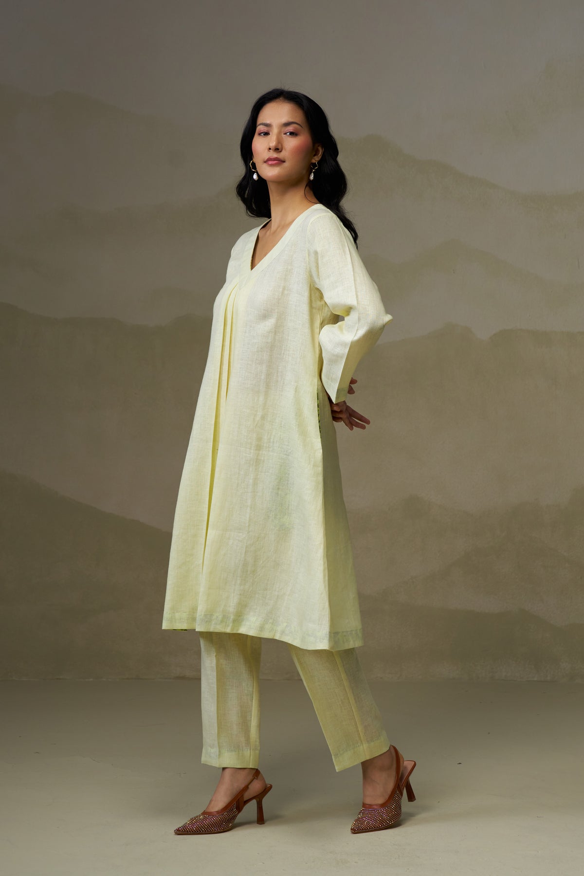 Naseebo Vanilla Cream Linen Co-ord Set