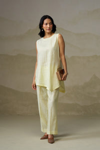 Naseebo Soft Citrus Asymmetric Linen Co-ord Set