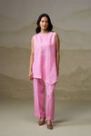 Naseebo Candy Pink Asymmetric Linen Co-ord Set