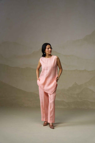 Blush Peach Linen Co-ord Set