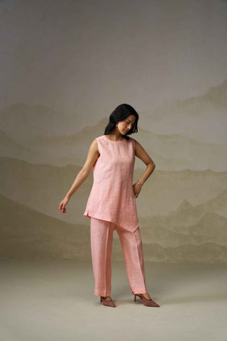 Blush Peach Linen Co-ord Set