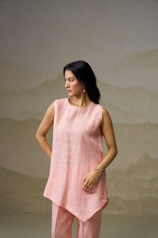 Blush Peach Linen Co-ord Set