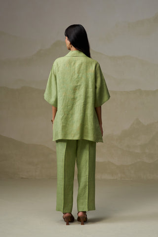 Naseebo Olive Sage Linen Co-ord Set