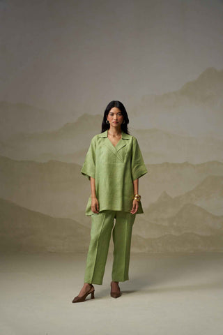 Olive Green Linen Co-Ord Set