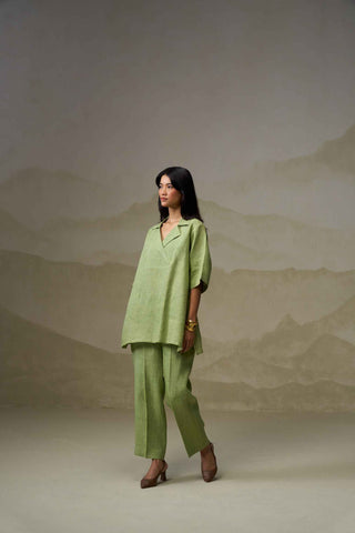 Olive Green Linen Co-Ord Set