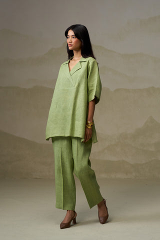 Olive Green Linen Co-Ord Set