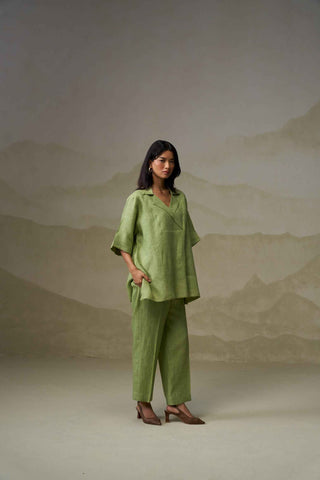 Olive Green Linen Co-Ord Set