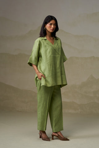 Naseebo Olive Sage Linen Co-ord Set