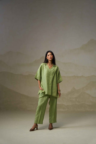 Olive Green Linen Co-Ord Set