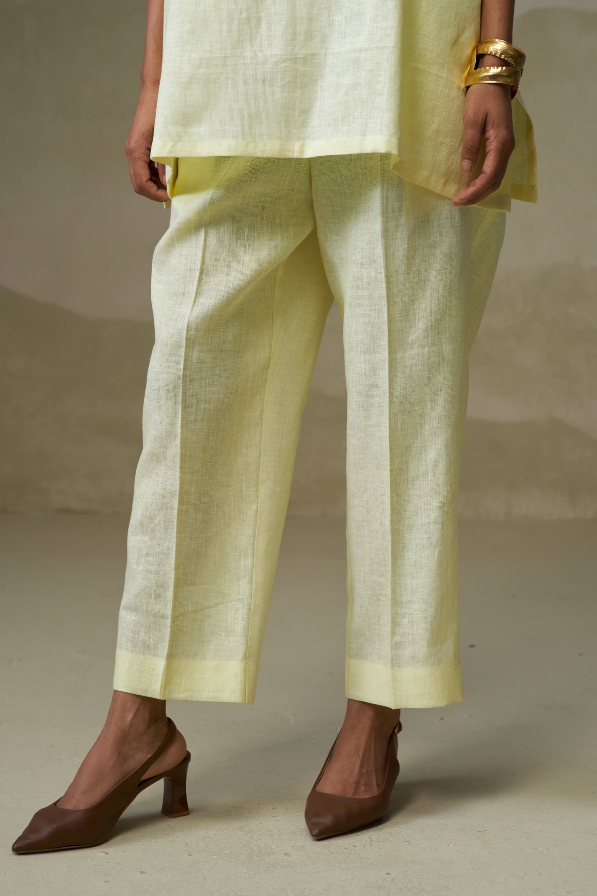Naseebo Butter Yellow Linen Co-ord Set