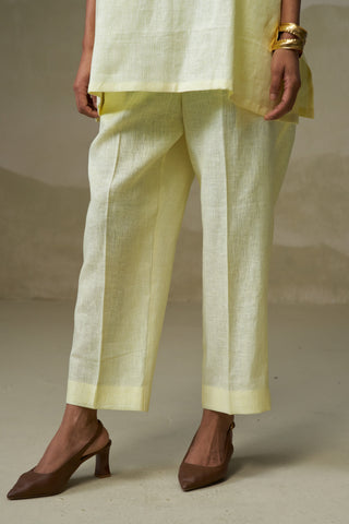 Naseebo Butter Yellow Linen Co-ord Set