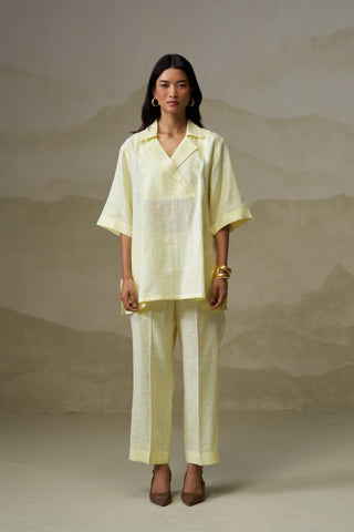 Naseebo Butter Yellow Linen Co-ord Set