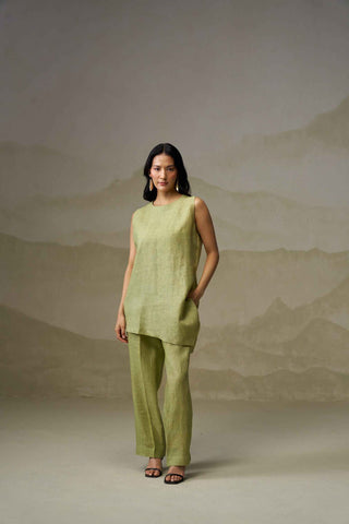 Olive  Green Linen Co-ord Set