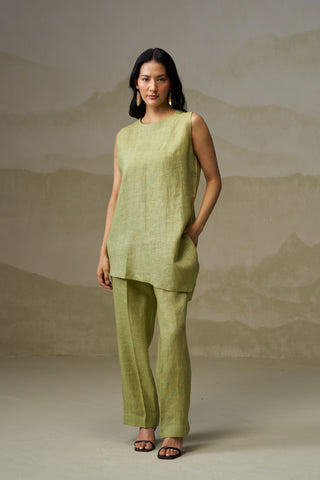Olive  Green Linen Co-ord Set