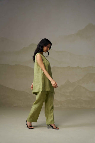 Olive  Green Linen Co-ord Set