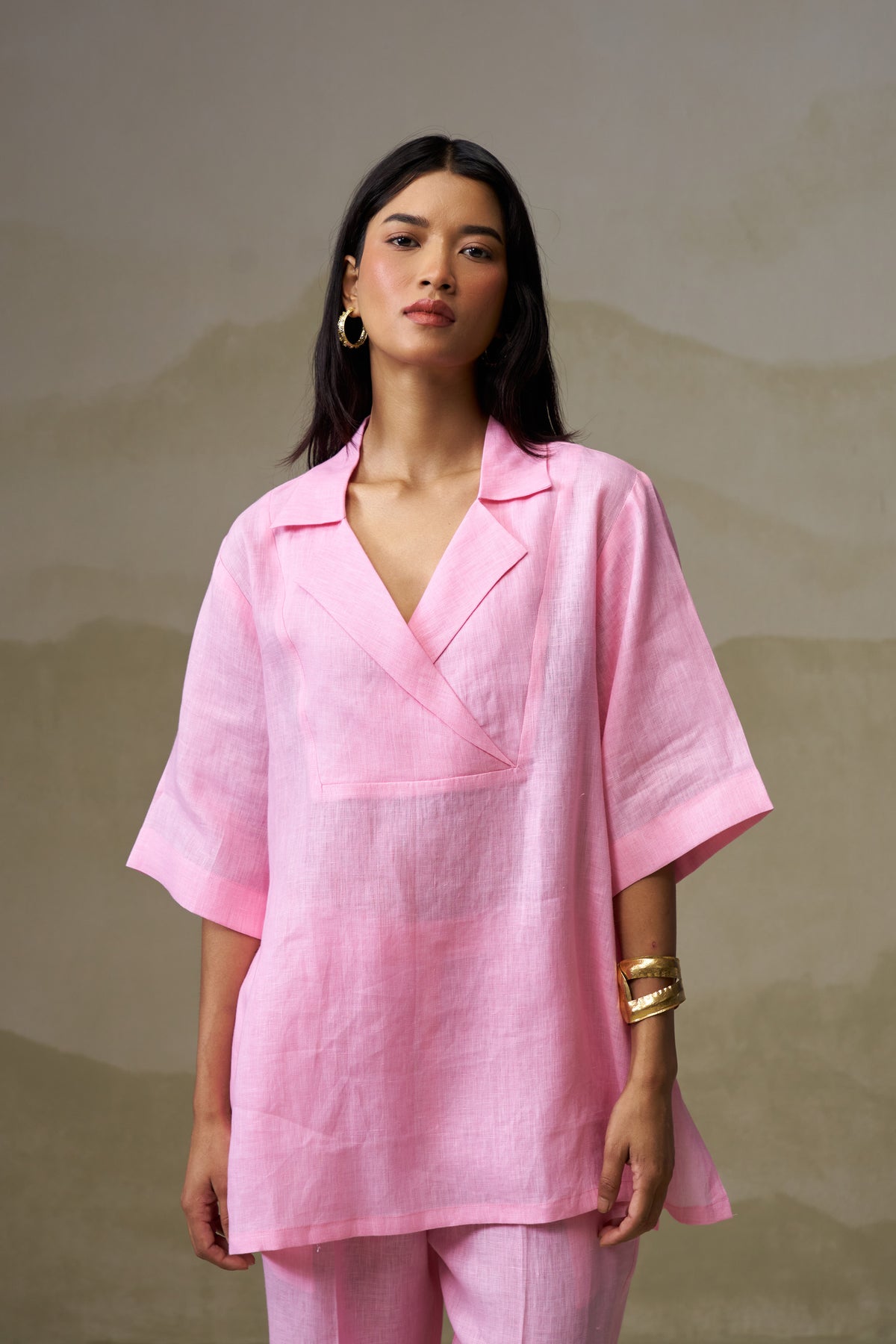 Naseebo Blossom Pink Linen Co-ord Set
