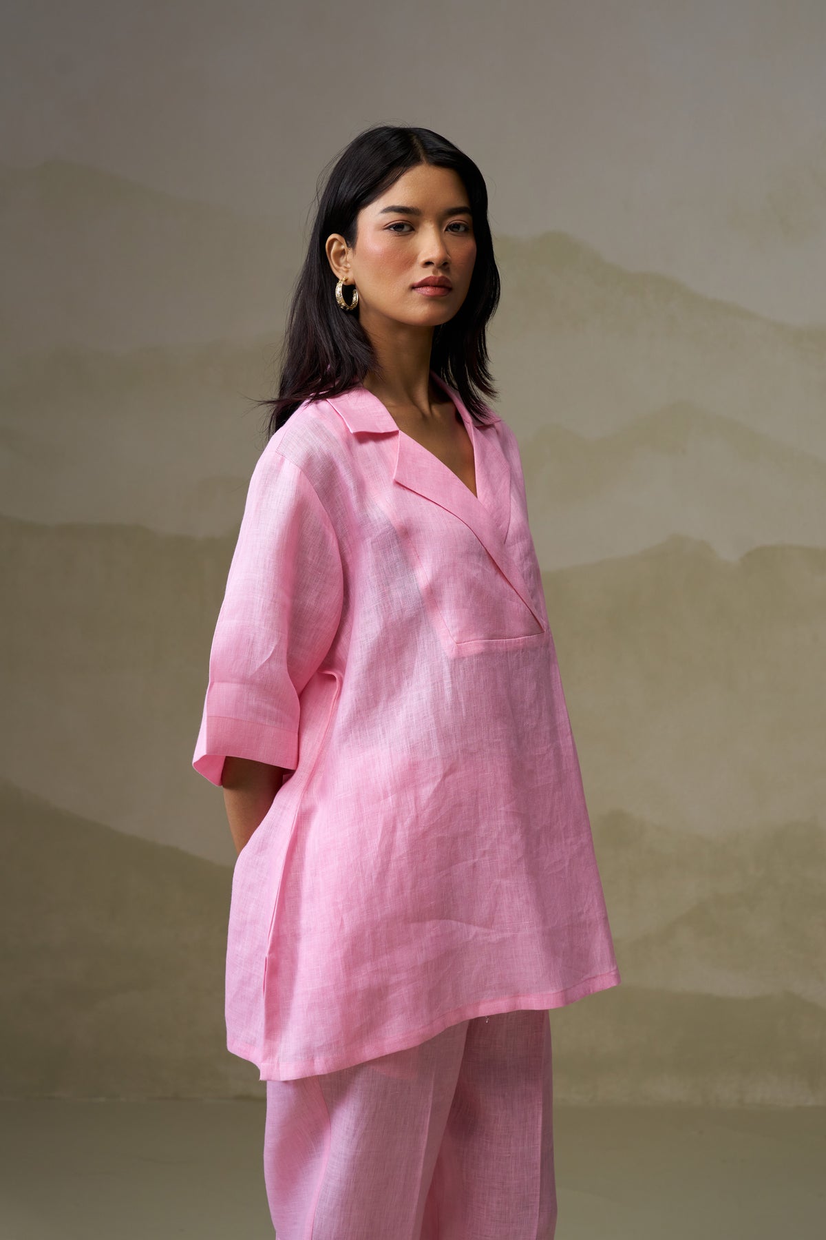 Naseebo Blossom Pink Linen Co-ord Set