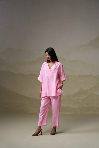 Blush Pink Linen Co-Ord Set