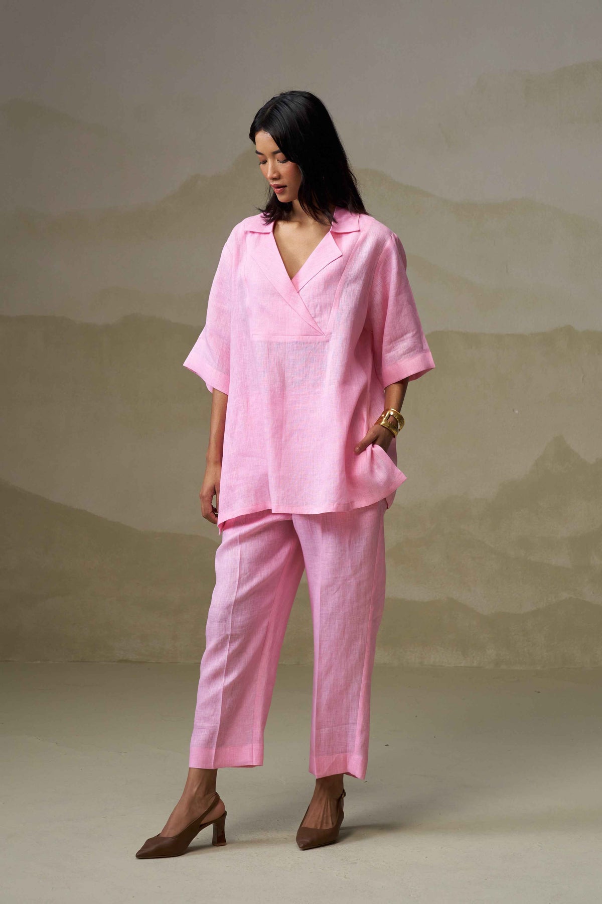 Shivani Lalwani in Naseebo Blossom Pink Linen Co-ord Set
