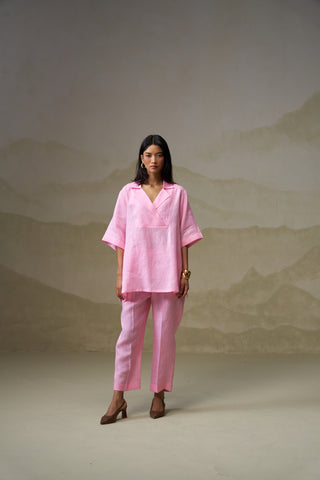 Blush Pink Linen Co-Ord Set