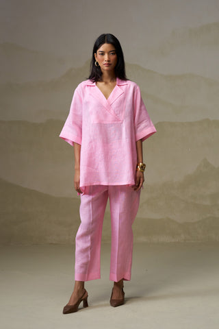 Naseebo Blossom Pink Linen Co-ord Set