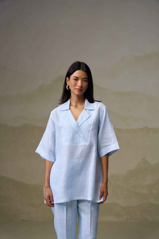 Powder Blue Linen Co-Ord Set