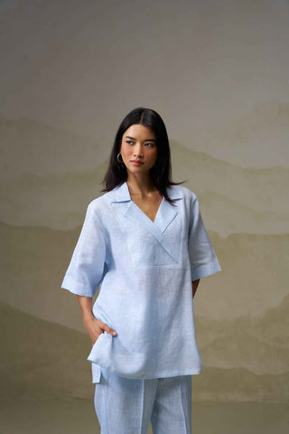 Powder Blue Linen Co-Ord Set