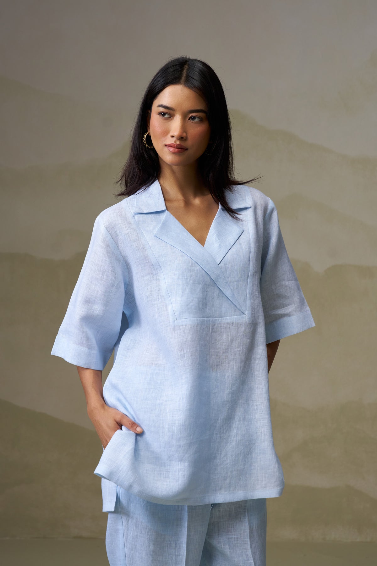 Naseebo Sky Mist Linen Co-ord Set