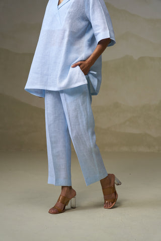Powder Blue Linen Co-Ord Set