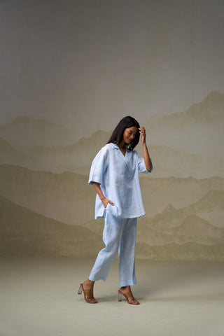 Powder Blue Linen Co-Ord Set