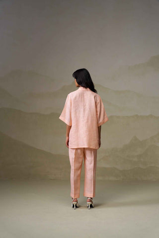 Blush Peach Linen Co-Ord Set