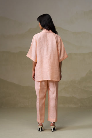 Naseebo Peachy Pink Linen Co-ord Set