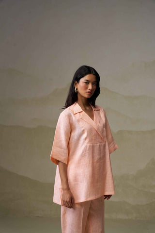 Blush Peach Linen Co-Ord Set