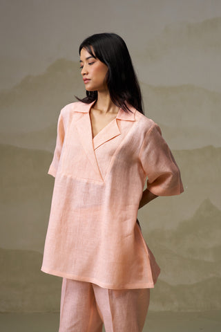 Naseebo Peachy Pink Linen Co-ord Set