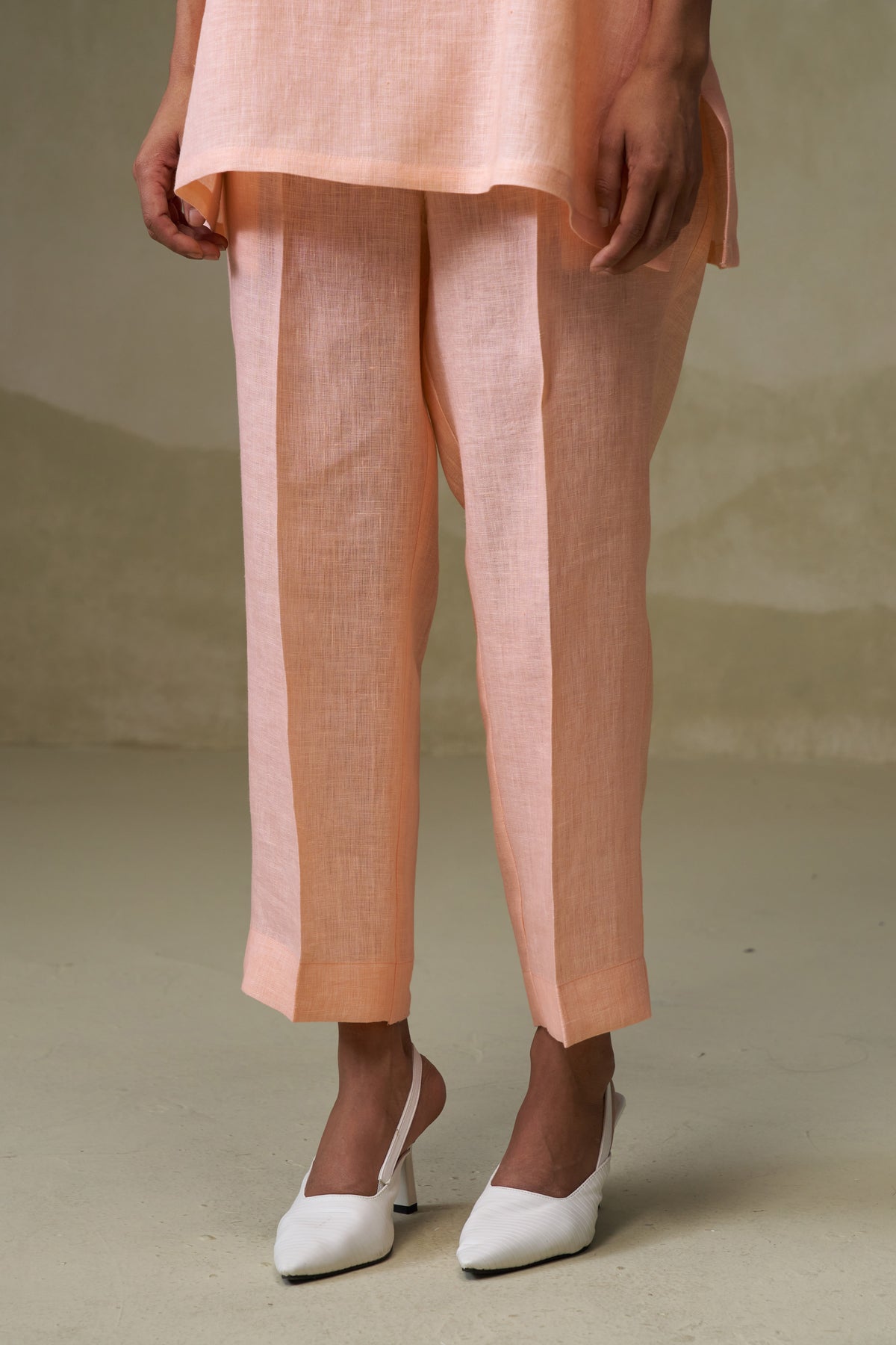 Naseebo Peachy Pink Linen Co-ord Set