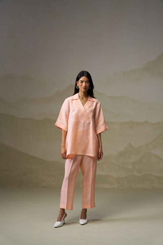 Blush Peach Linen Co-Ord Set