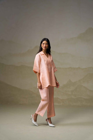 Blush Peach Linen Co-Ord Set