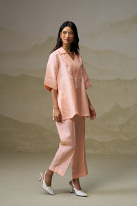 Naseebo Peachy Pink Linen Co-ord Set