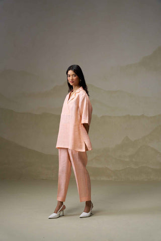 Blush Peach Linen Co-Ord Set